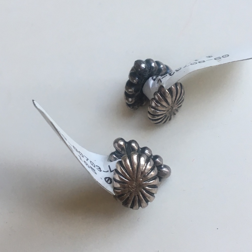 Silver/gold and blue stone cuff links - Picture 5 of 5